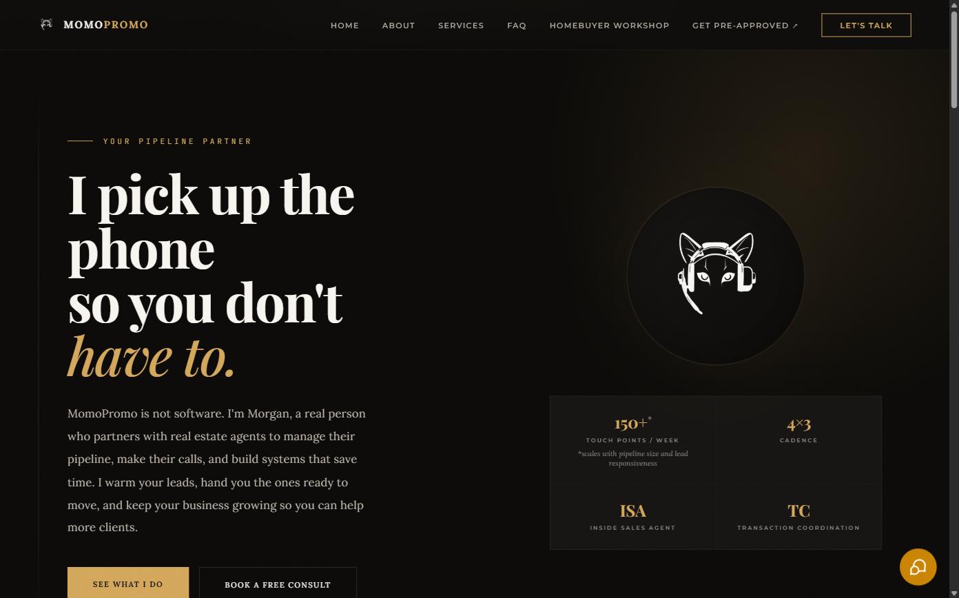 Screenshot of momopromo.ai